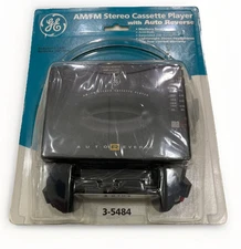 GE General Electric AM/FM Stereo Cassette Player With Auto Reverse 3-5484 Sealed