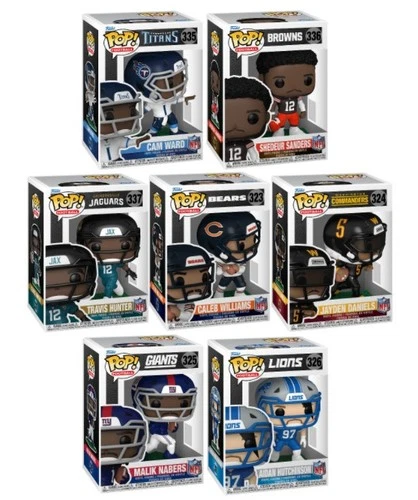 NFL Funko Pop! Series 15 Complete Set (7) Caleb Williams Jayden Daniels