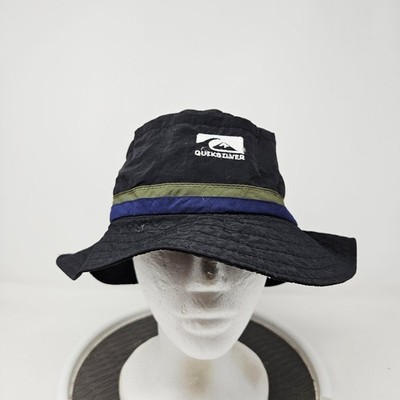 Quiksilver Hat Bucket Fitted Mens M Black Stripe Essentials USA Beach Outdoor