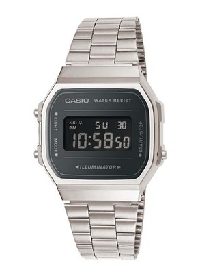 Casio A168WEM-1EF Vintage Collection Retro-Armbanduhr Digital Anthrazit/Silber