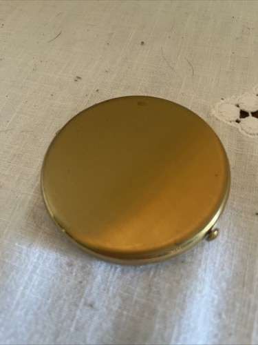 Specchio compatto a polvere in ottone vintage anni 50 - Foto 2 di 4