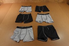 Hanes Boys Size Small Black Gray Cotton Blend 6 Pack Boxer Brief Underwear New