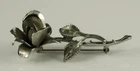Vintage Costume Jewelry Silver Tone PASTELLI Rose Flower Floral Brooch Pin 2.75"