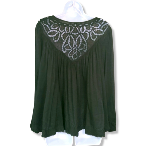Blusa para mujer Free People Doin' It Right abotonada delantera negra talla M - Imagen 7 de 9