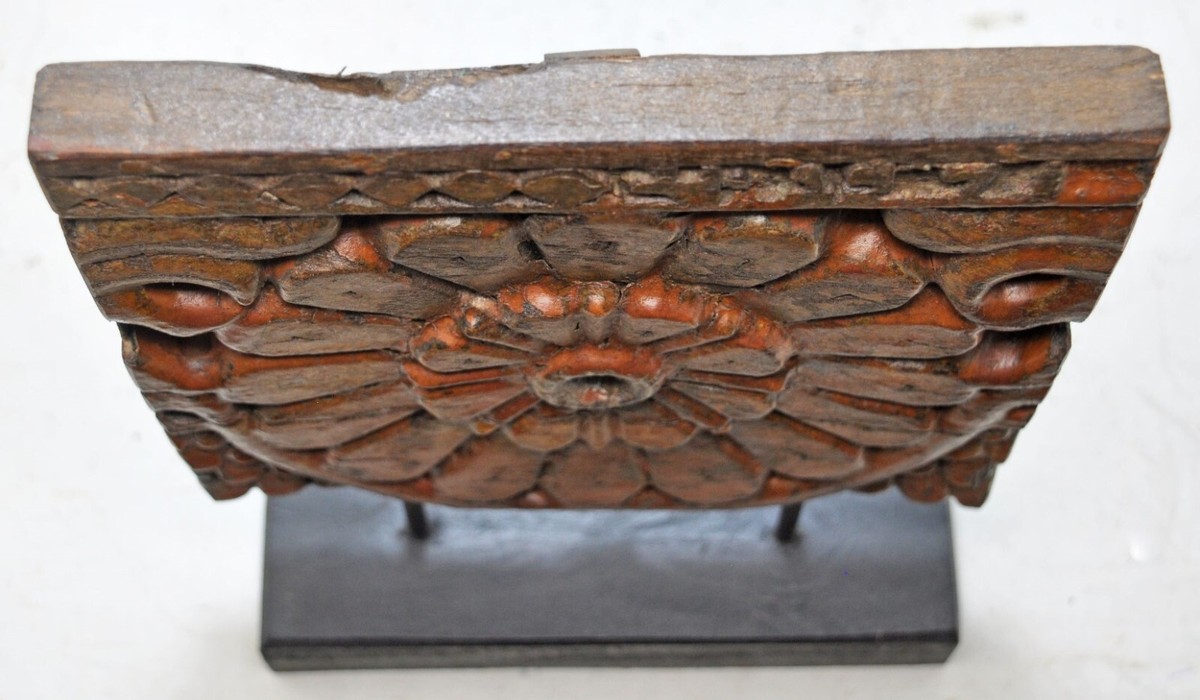 ANTIQUE EN BOIS Floral Mural Panneau / Main Sculpté Décor Peint ANTIQUE EN BOIS Floral Mural Panneau / Main Sculpté Décor Peint