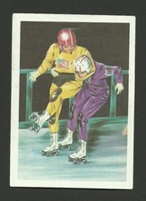 Tarjeta de coleccionista de chocolate belga de patinaje sobre ruedas Roller Derby años 60