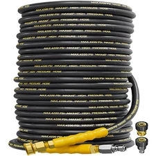200FT 1/4" 4200PSI Pressure Washer Hose W/3/8" Quick Connect Kink Resistant Hose