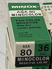 ONE ( 1 ) ROLL SEALED MINOX MINOCOLOR NEGATIVE COLOR FILM ASA 80 EXP. FEB 1975