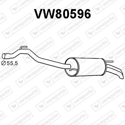 Silencieux arrière VW Transporter T4 2.5 TDI anti-vibration pour plateau