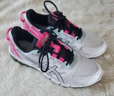 Asics Gel Quantum 90 Womens 9.5 Running Shoes White Pink Sneakers Athletic
