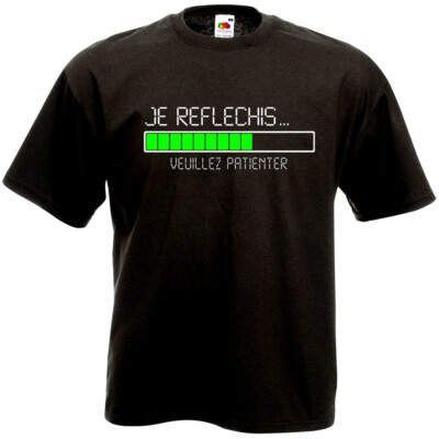 Lustiges Humor T-Shirt ICH DENKE NACH Bitte warten - Geschenk Weihnachten Geburtstag