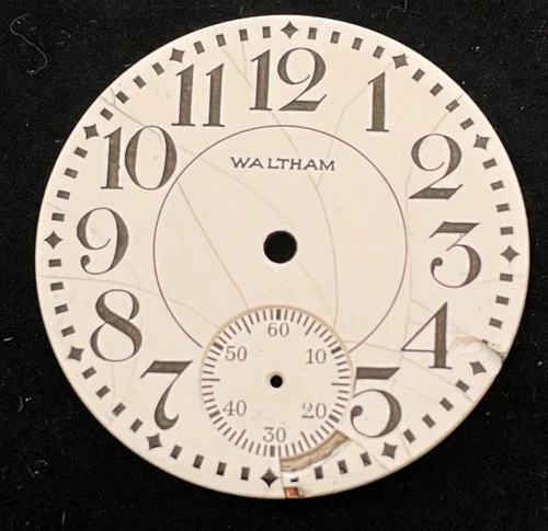 Antique Waltham 16s Pocket Watch Dial Railroad USA