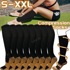 1-100Pair Compression Socks Pain Relief Calf Leg Foot Support Stocking S-XXL LOT