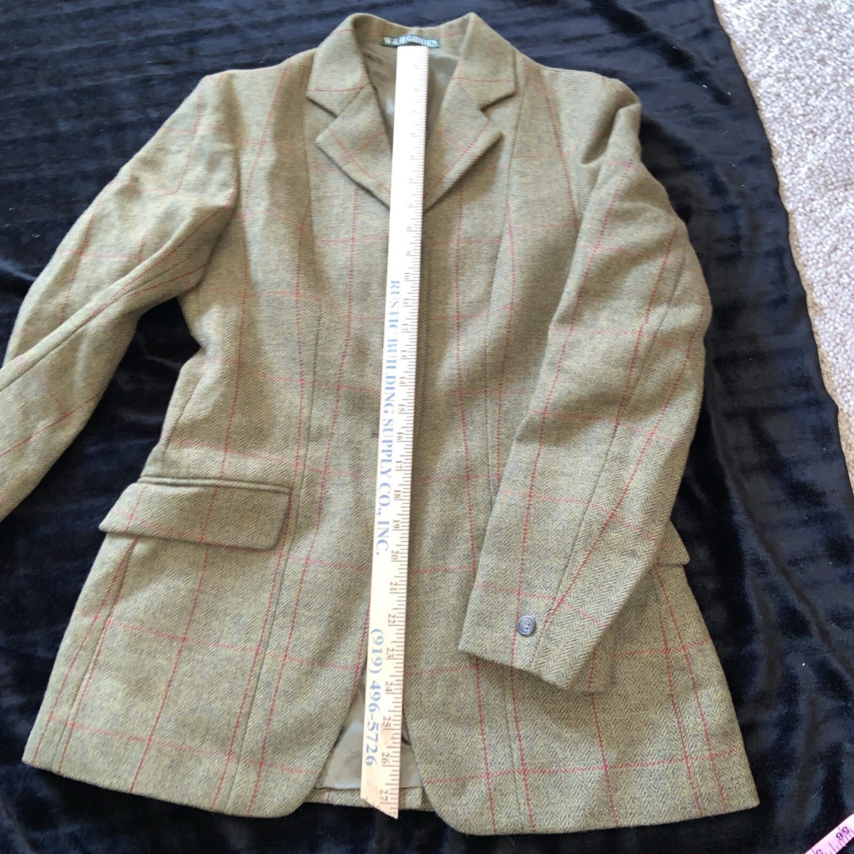 W &H GIDDEN KEEPERS TWEED HACKING JACKET MADE IN ENGLAND 34 100