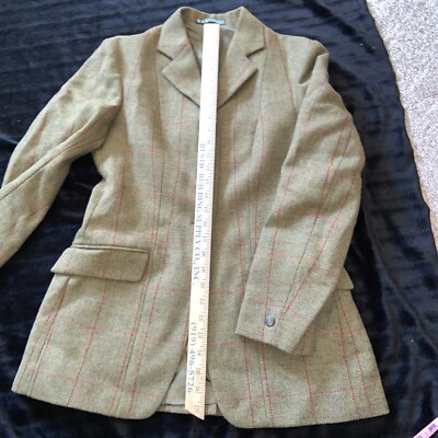 W &H GIDDEN KEEPERS TWEED HACKING JACKET MADE IN ENGLAND 34 100