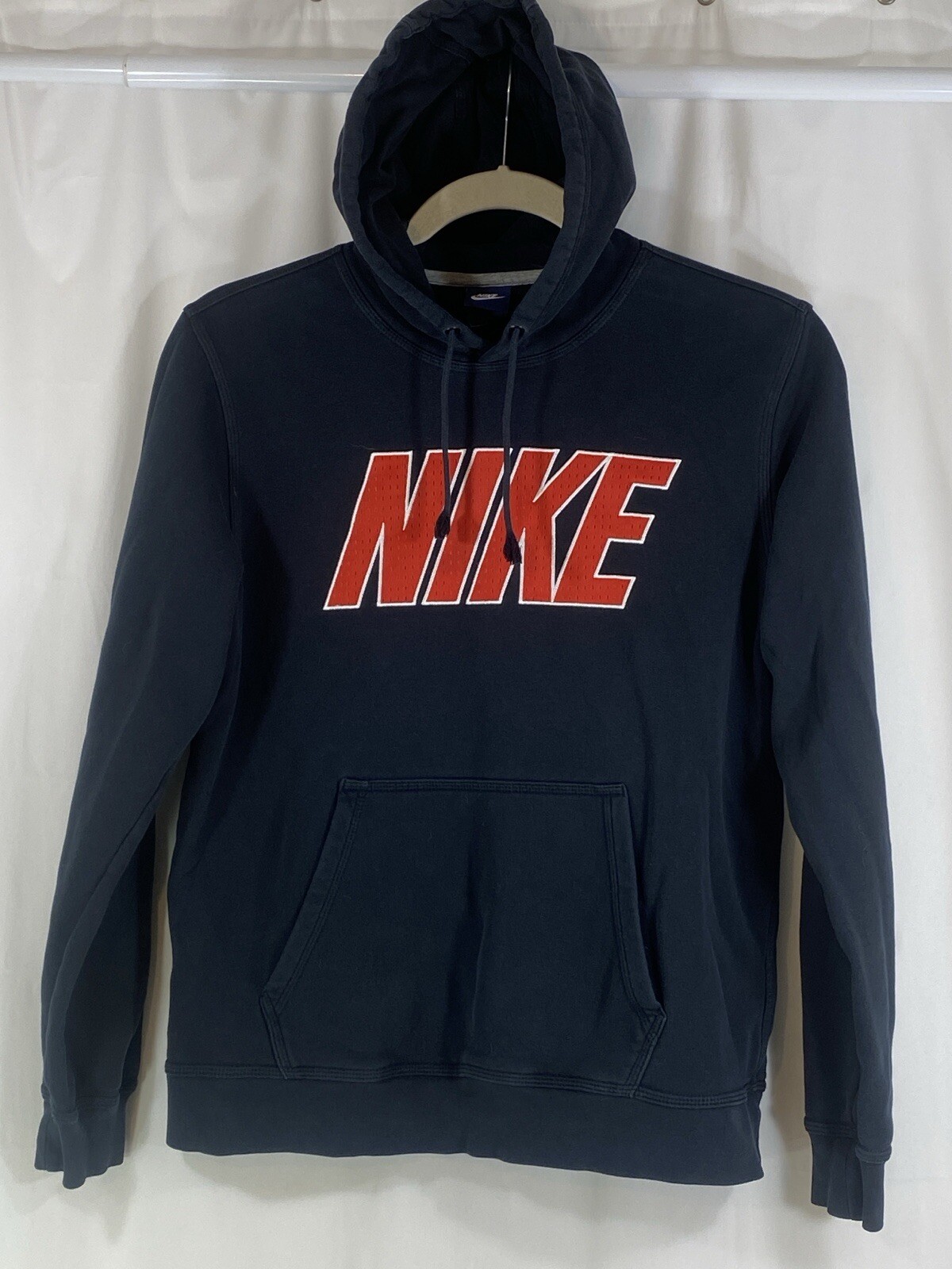 Nike Sweatshirt Hoodie Hooded Pullover Mens Large Black Nike Red 576978 thumbnail 5