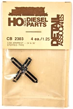Detail Associates HO Scale #CB 2303 Cab Armrest 24"x36" Stepped Type (4/pk)