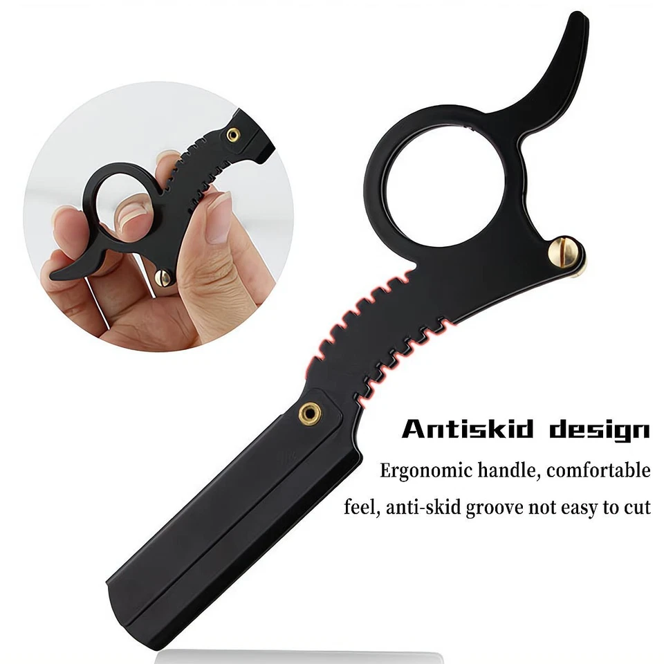 STRAIGHT EDGE BARBER RAZOR - HAIRCUT, BEARD, EYEBROW SHAVING TOOL - MANUAL - Image 2 of 4