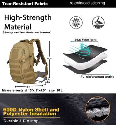 12L Small Backpack Day Pack - Mini Tactical Backpacks Military Daypack  Molle ... | eBay