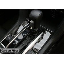 Real Carbon Fiber Console Gear Shift Frame Cover Trim Honda Civic 10th Gen 16-21 Real Carbon Fiber Console Gear Shift Frame Cover Trim Honda Civic 10th Gen 16-21