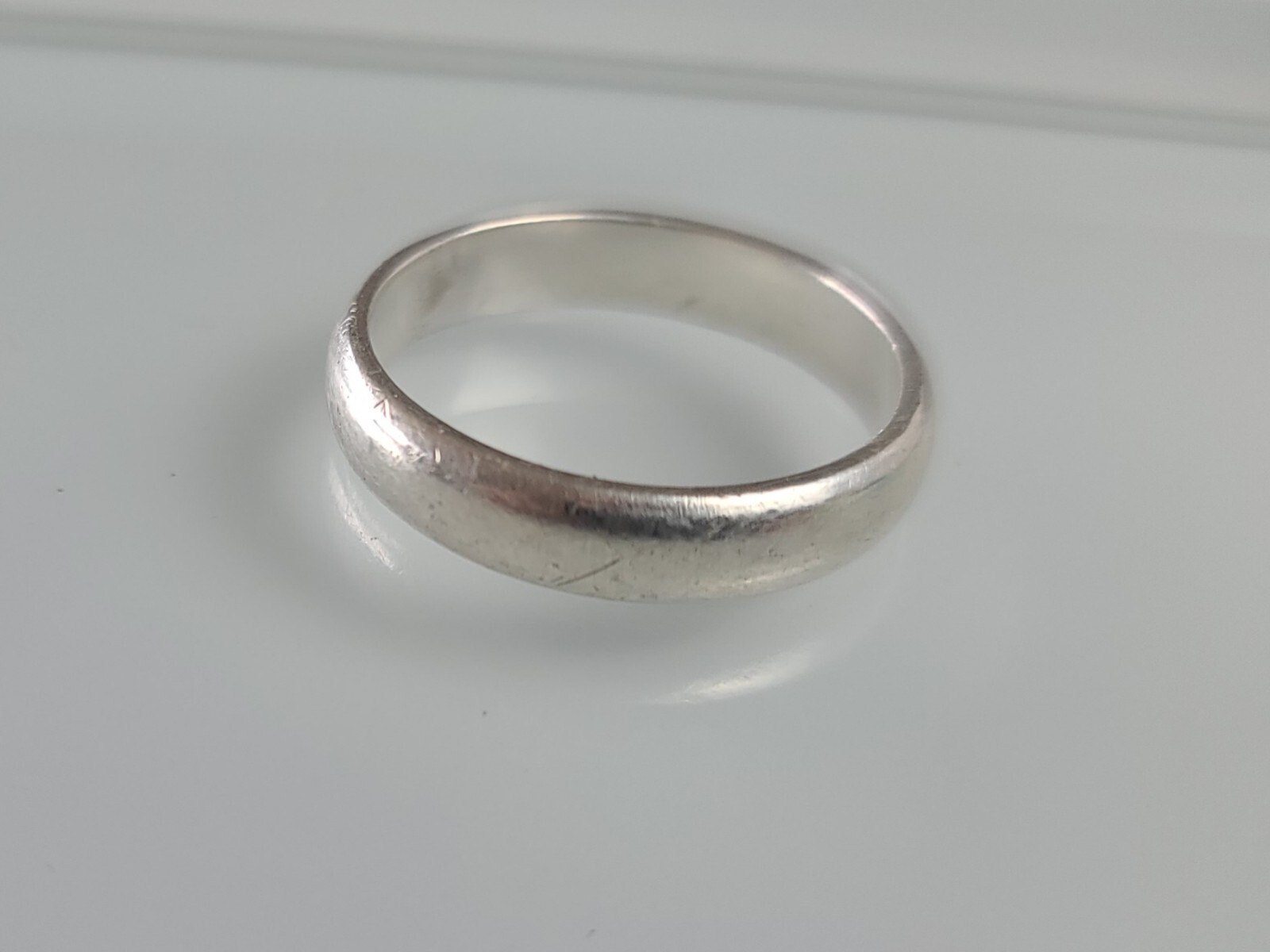 Sterling 925 Solid Silver Simple Medium 4.8mm Ban… - image 1