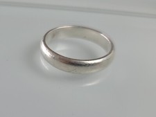 Sterling 925 Solid Silver Simple Medium 4.8mm Band Ring 10.75 Size