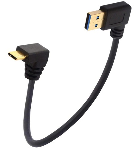USB A 3.0 to USB C Data Sync Charge Cable | Right Angle Male to Male | 0.25m - 第 2/7 張圖片