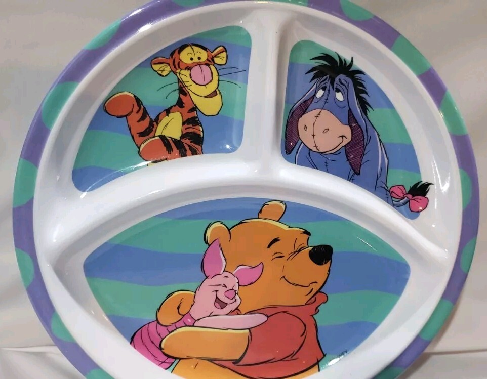 Vtg 3 Zak Design Disney Winnie the Pooh & Tigger Divided Plate Set