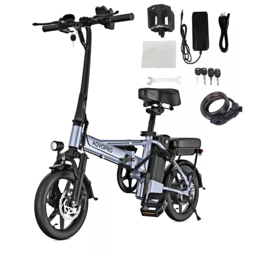AOVOPRO EB60 Adult Ebike 500W Foldable 48V 10.5AH Electric Bicycle 22MPH 28Miles