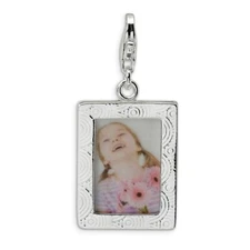 Picture Frame Charm .925 Sterling Silver Click On Amore La Vita