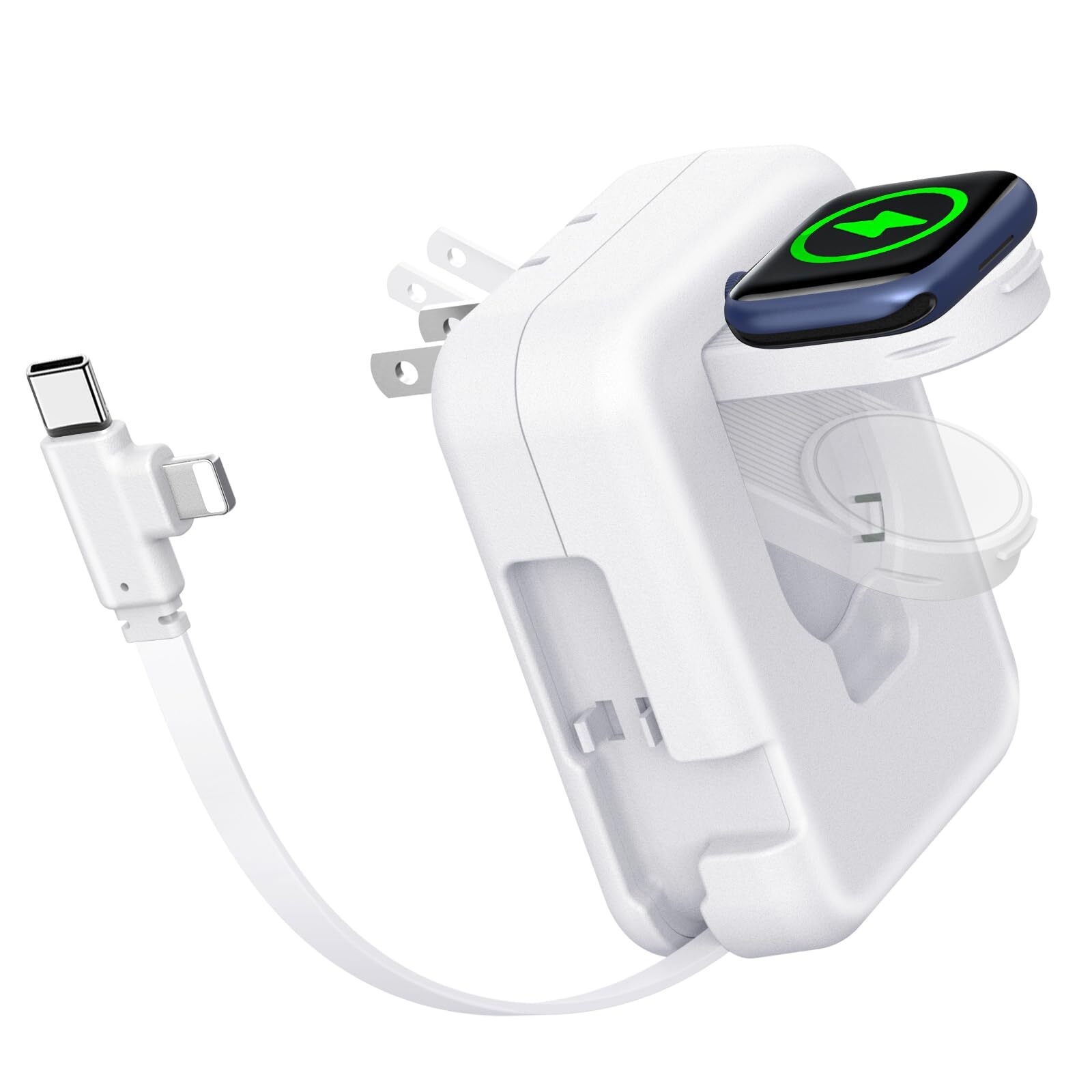 2in1 Apple Watch Charger 36W Retractable Charger for iPhone Apple WatchTravel...
