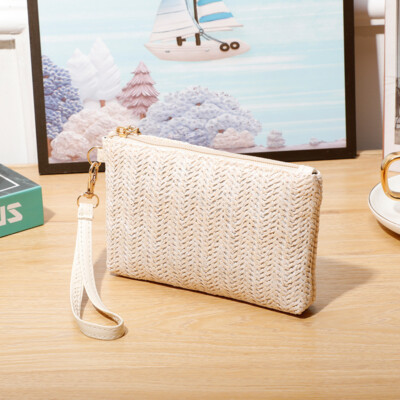 Straw Clutch Purse Women Summer Beach Handbag Envelope Wallet Crossbody Straw Clutch Purses Women Summer Beach Straw Purse Woven  main image 4