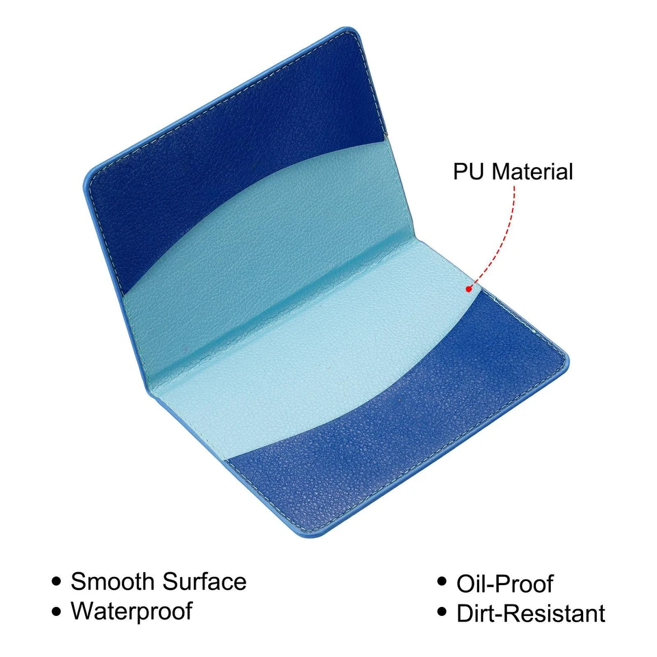 5.6"x3.9" Pasaporte Porta Cubierta, PU Cuero Cartera Flor Textura, Cielo Azul - Imagen 3 de 4