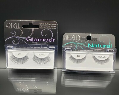 Lot 2 Ardell Glamour #105 Black And Natural #109 Black Eyelashes 