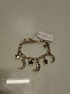 J. Crew Gold Tone Moon & Star Charmed Bracelet - B3