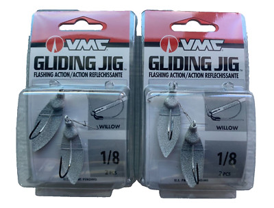 4  (2 packs of 2) VMC Antique White Willow Gliding Jigs 1/8 oz