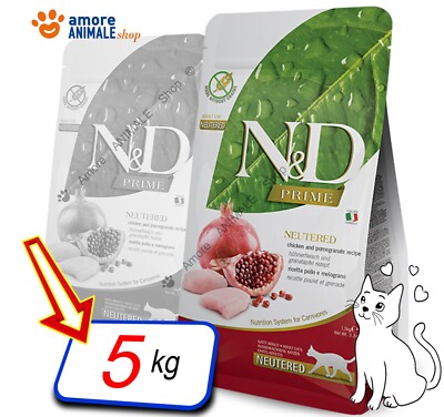 Farmina Cat n & D Prime Grain Free - Kastriert   Huhn Und Granatapfel - 5 KG -