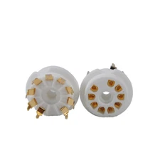 USA 5pc Ceramic 9Pin Tube Socket B9A Gold Plated PCB Mount 12AX7 ECC82 6922 6DJ8