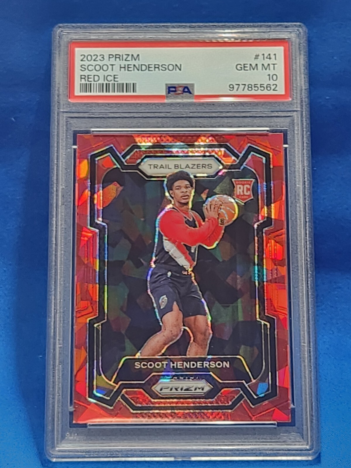 2023-24 Panini Prizm #141 Scoot Henderson Red Ice Rookie Card RC PSA 10