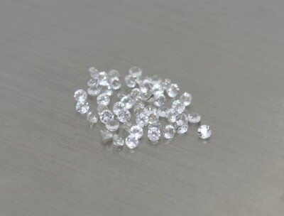 GIE 14 Pcs Natural White Sapphire 05 mm Round Diamond Cut Loose Gemstone Lot