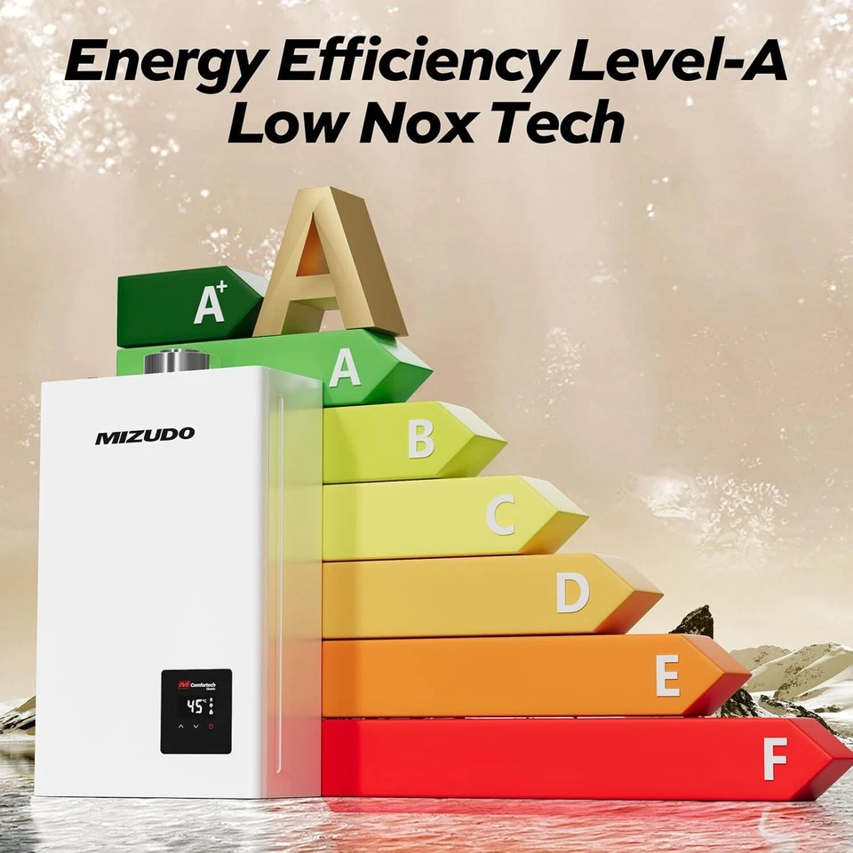 RRP £419.99 - MIZUDO Gas Water Heater NG Indoor Instant Hot Tankless Led Display - Image 2 of 4