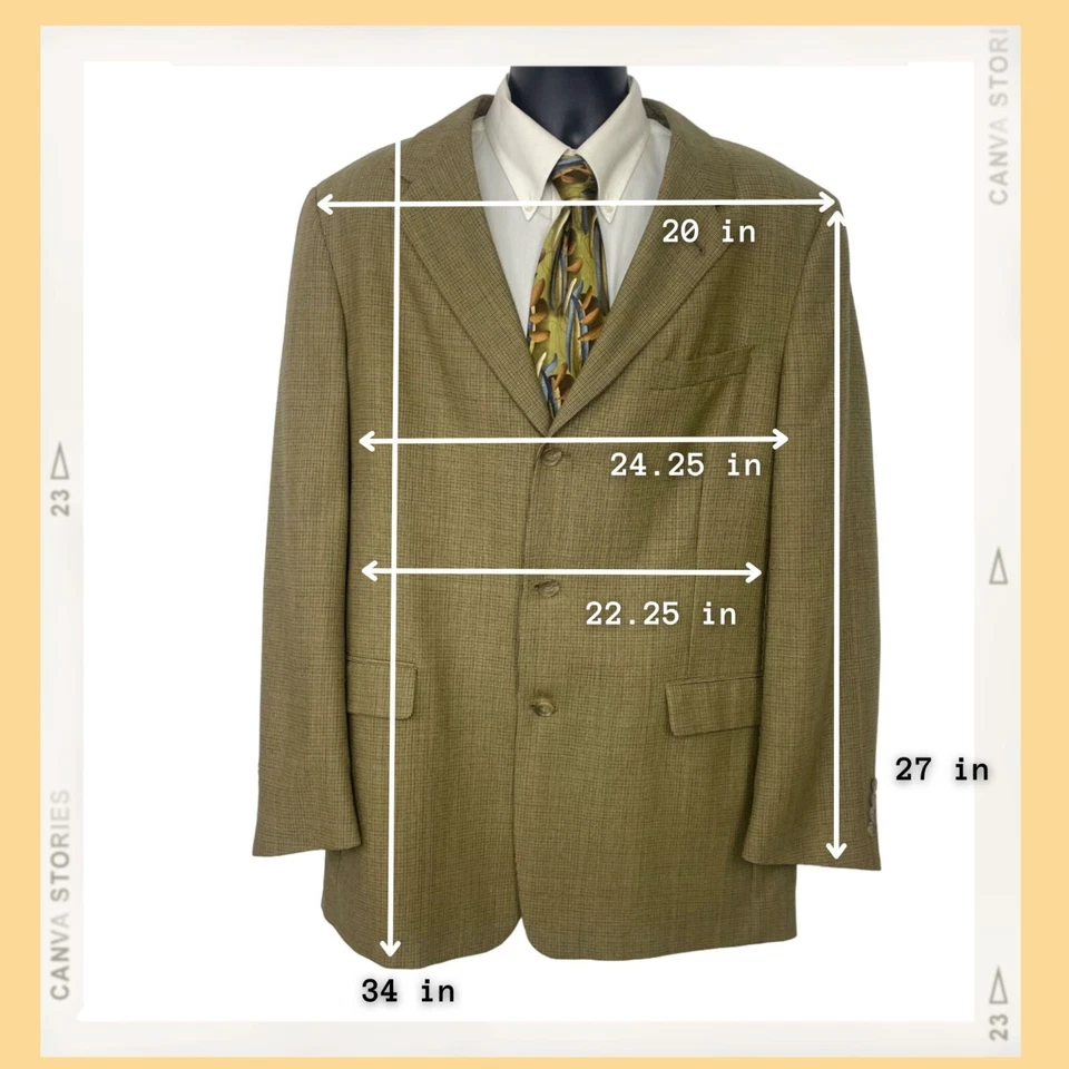 Abrigo deportivo vintage Hart Schaffner Marx marrón chaqueta ventana blazer para hombre 46L Foto 3 de 4