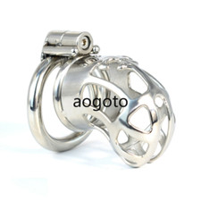 Stainless Steel Male Chastity Device Small Cage 3 Sizes Men Metal Lock Belt
