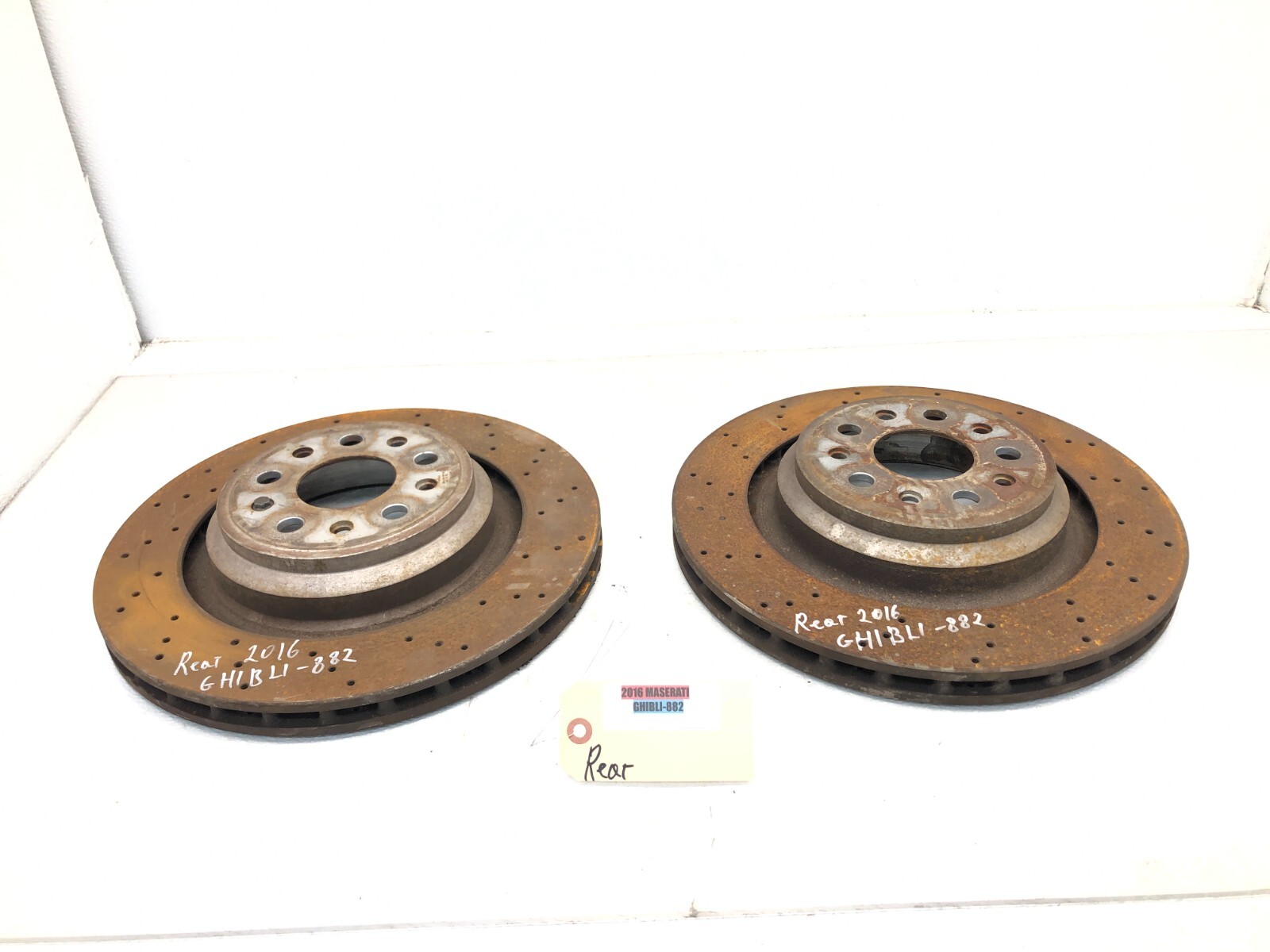 2014-2024 MASERATI GHIBLI S QUATTROPORTE REAR BRAKE DISC ROTOR SET X2 OEM