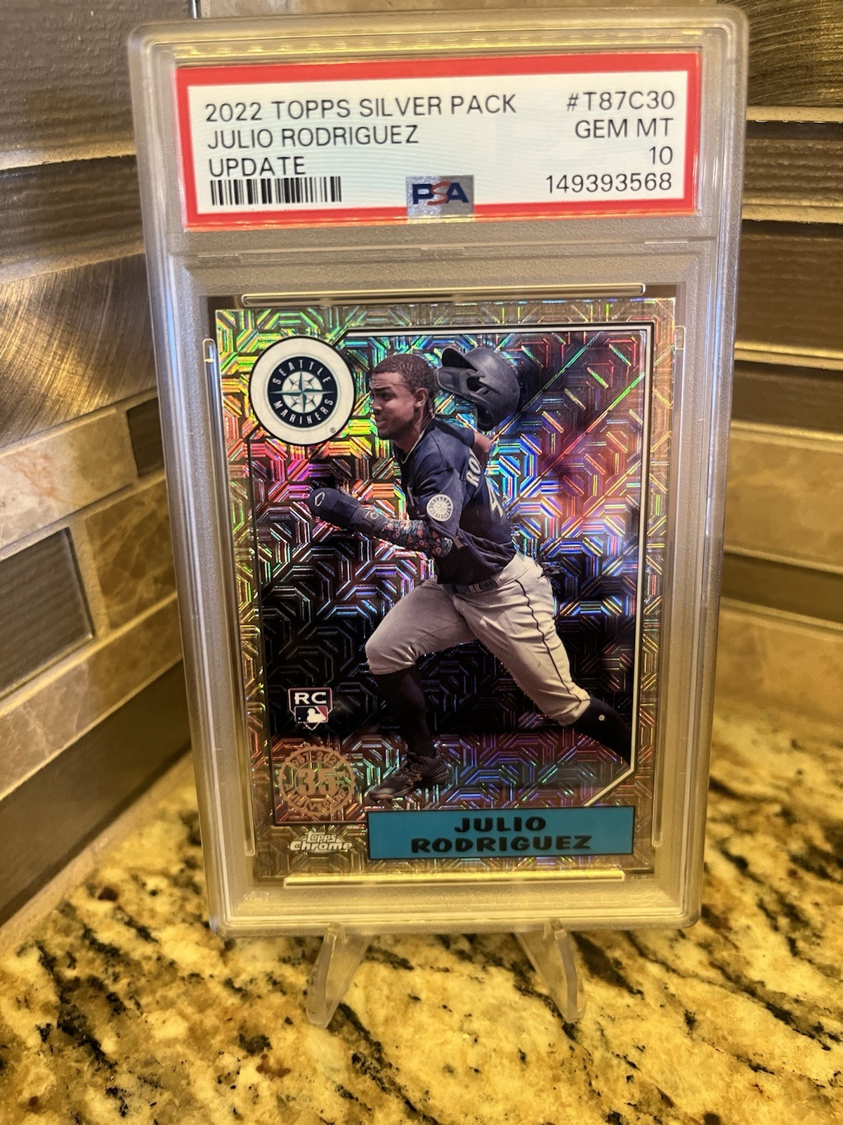 2022 TOPPS SILVER PACK 1987 CHROME PROMO UPDATE JULIO RODRIGUEZ ROOKIE RC PSA 10