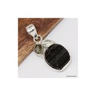 Pendentif pierre Tourmaline noire + Moldavite TW43.1
