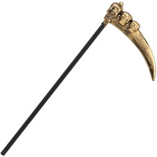 SULOLI Grim Reaper Plastic Scythe Halloween Prop / Accessories (Gold/Black)