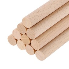 Wooden Dowel Rods, 10mm 3/8 x 4 Inch Round Wooden Rod for DIY,Pack of 10