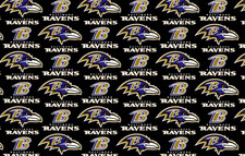 23" x 42" Remnant Baltimore Ravens RETRO NFL Cotton Fabric