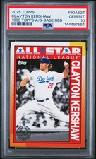 2025 TOPPS 1990 TOPPS ALL-STAR BASE RED #90AS27 CLAYTON KERSHAW PSA 10